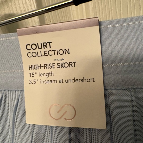 NWT Calia Pleated Mesh Skort Court Collection Pale Blue 2-Way Pocket Large $88 - Picture 5 of 11